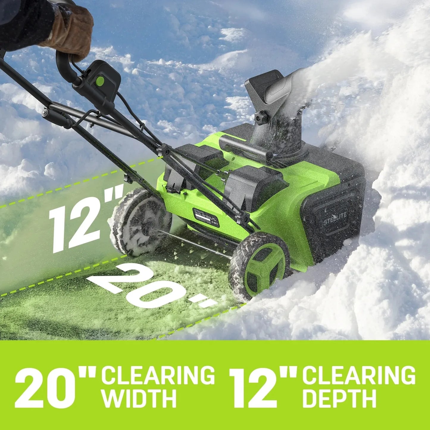 Deli Brushless Cordless Snow Blower With Batteries And Charger