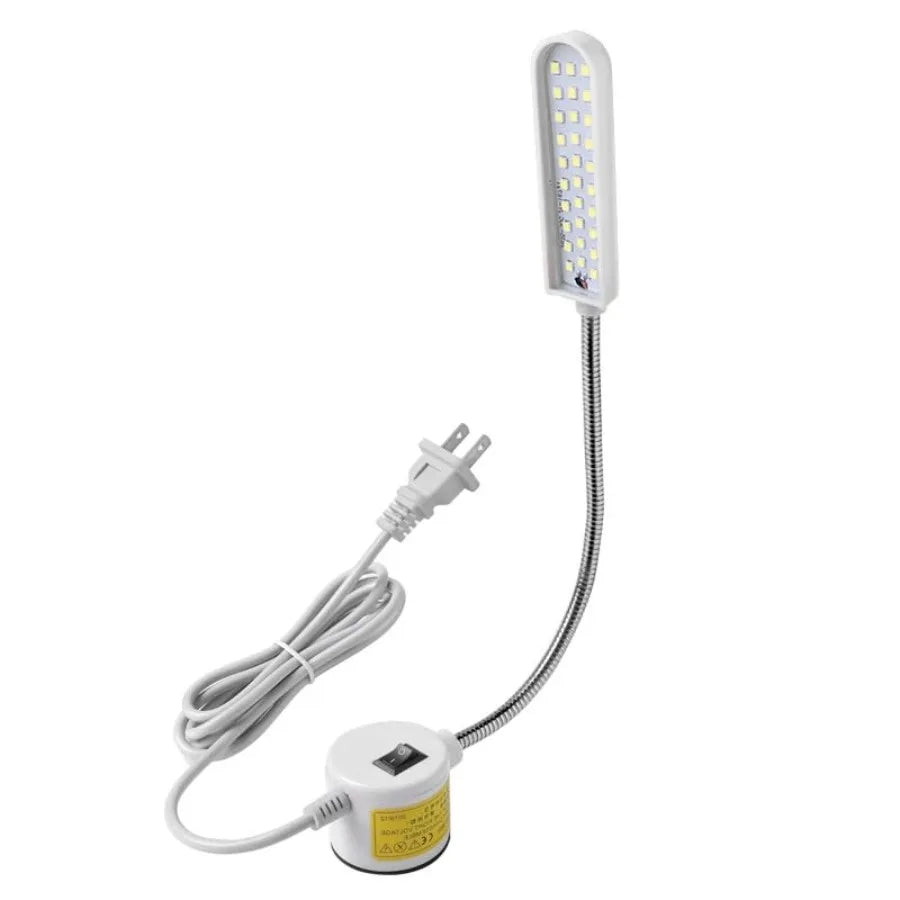 Flexible LED Sewing Machine Light Featuring Magnetic Gooseneck Mount