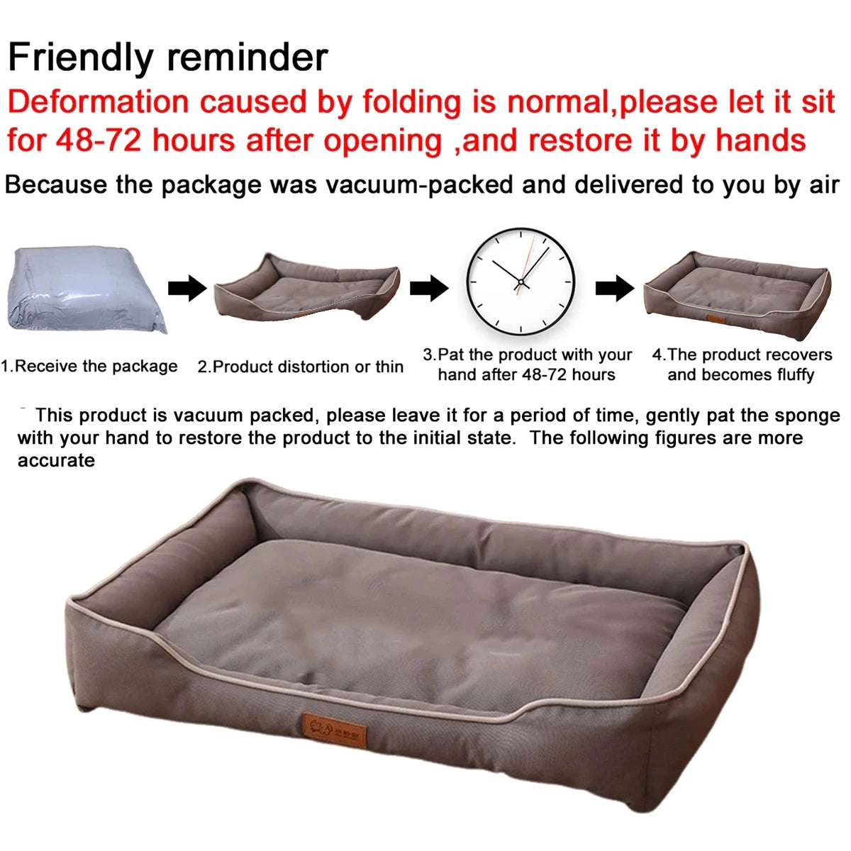Square Dog Bed For Pets Waterproof Bite Resistant