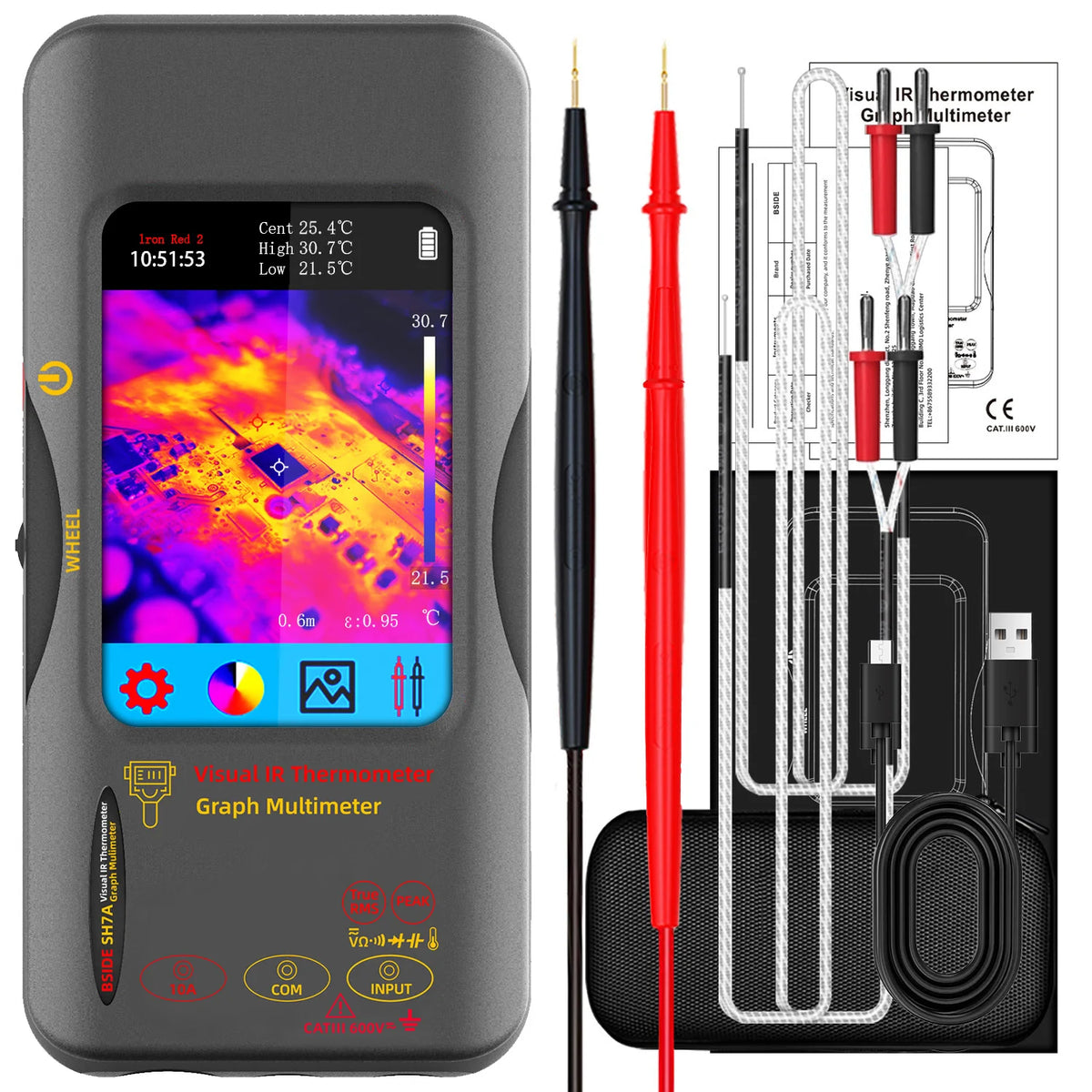 BSIDE SH7 Thermal Imager Camera Digital Multimeter Combo