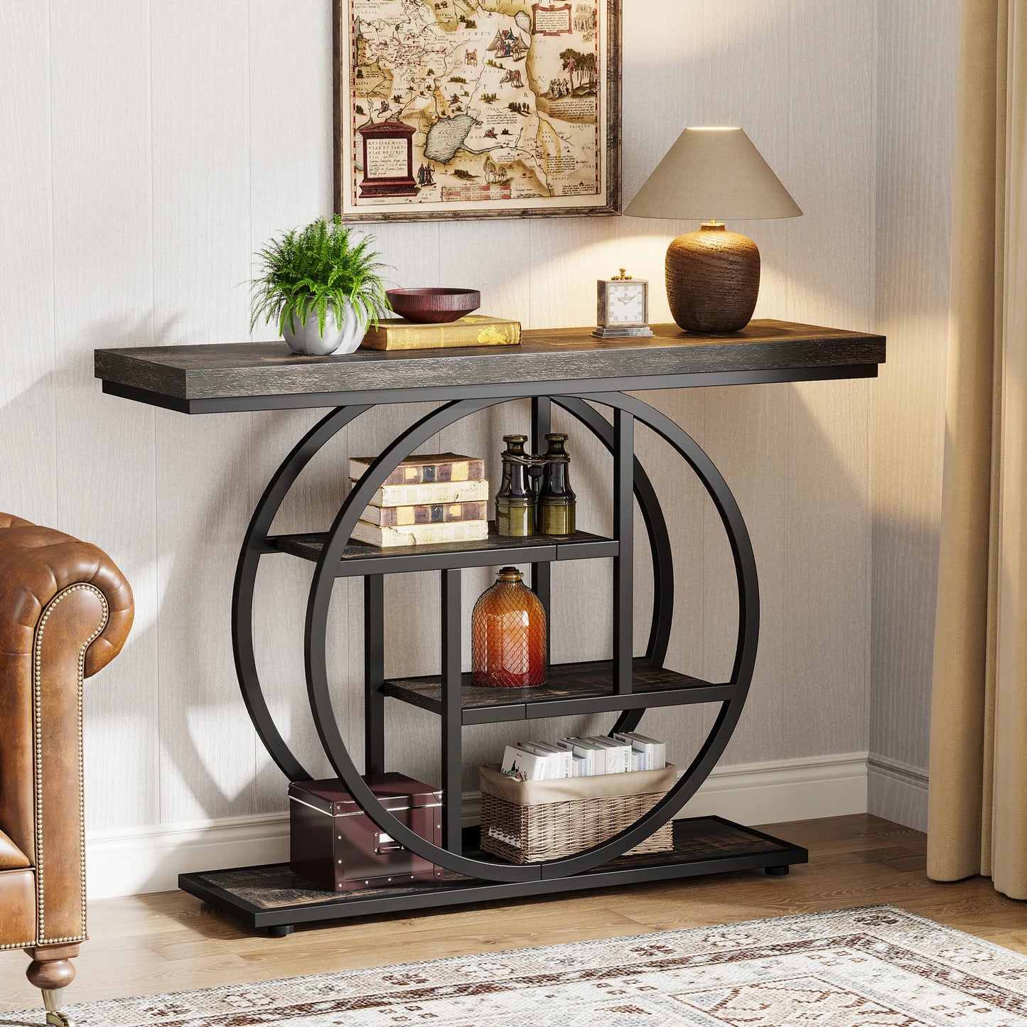 Tribesigns 4-Tier Console Table Industrial Entryway Sofa Table