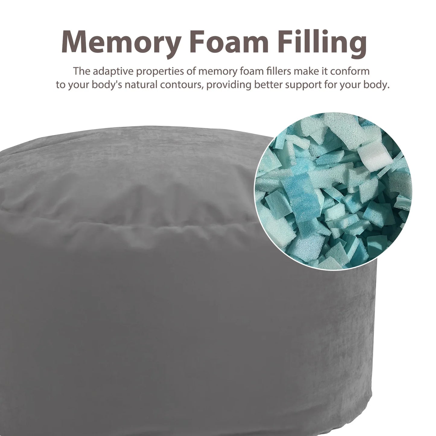 Bean Bag Chair With Removable Cover For Gaming And Reading