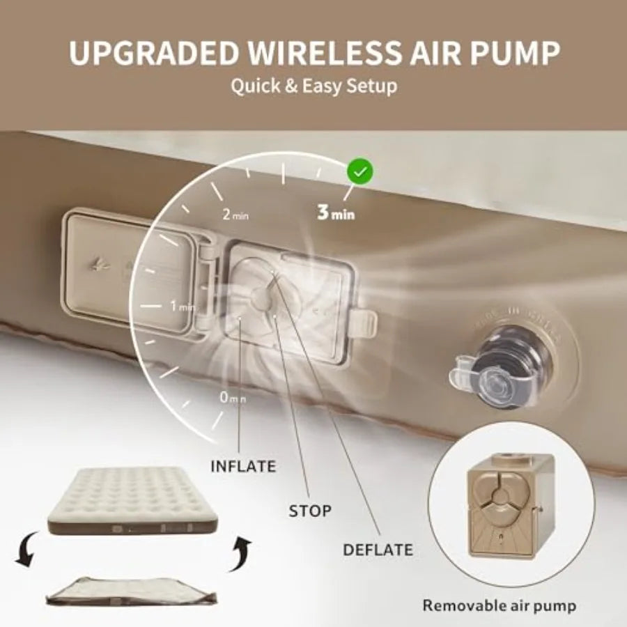 Rechargeable Air Mattress With Built In Pump for Camping Guests