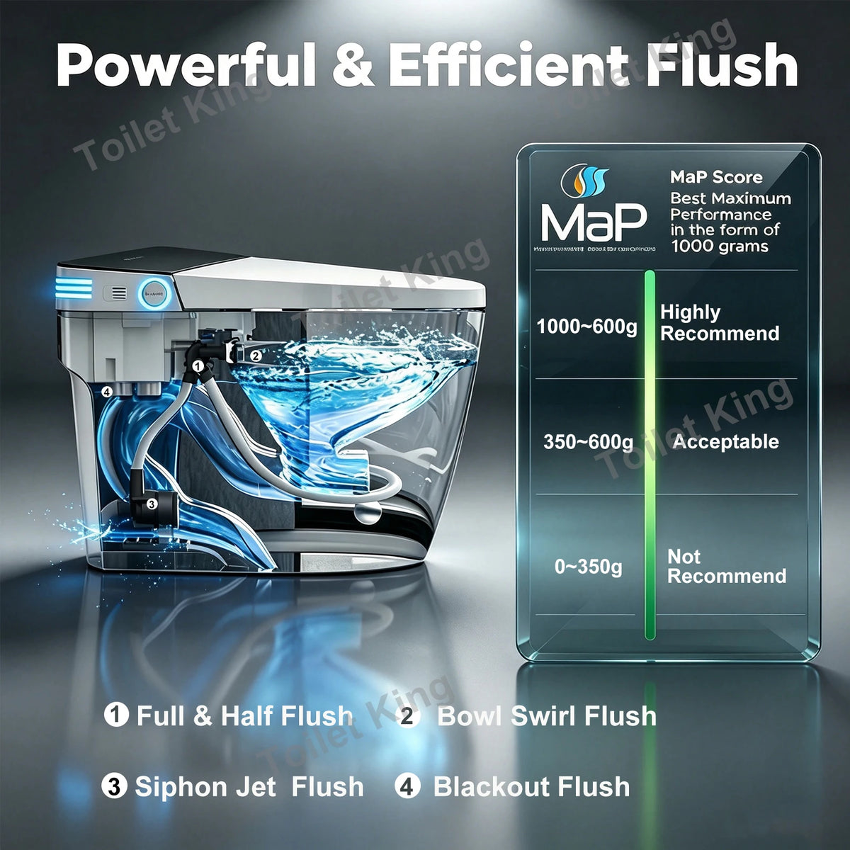 Smart Automatic Open Bidet Toilet Dual Flush Heated Seat Warm Water Self Cleaning