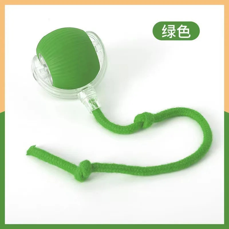 Interactive Moving Cat Toy Ball With LED And Rope Tail