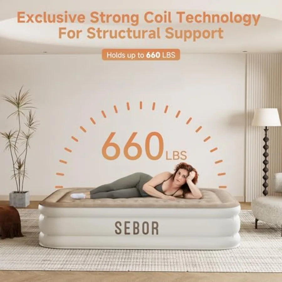 Self Inflating Air Mattress With Built In Pump For Camping