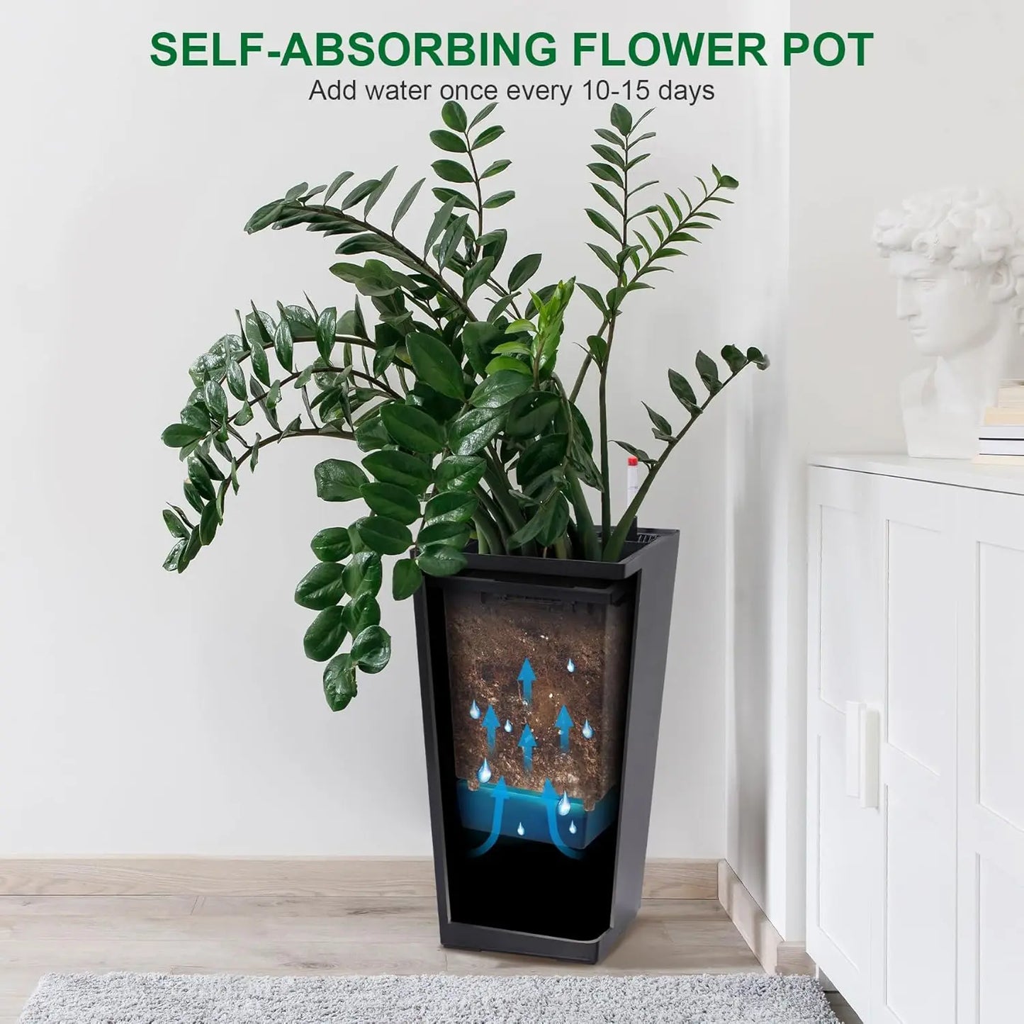 HobbyLane Indoor Outdoor Planter Set With Shelf Insert Plastic