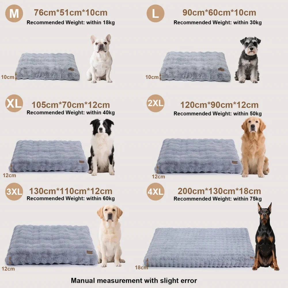 BORWART Ultra Plush Washable Dog Bed Cushion With Removable Cover