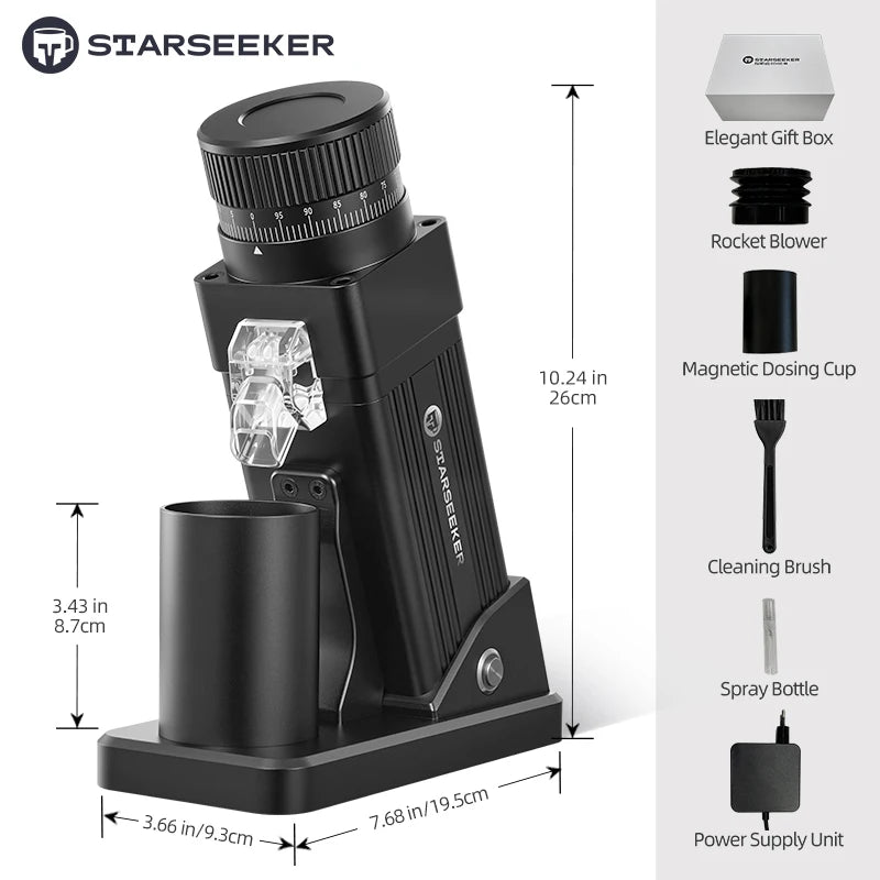 Starseeker E55Pro Electric Coffee Grinder With Stepless Fineness Adjustment