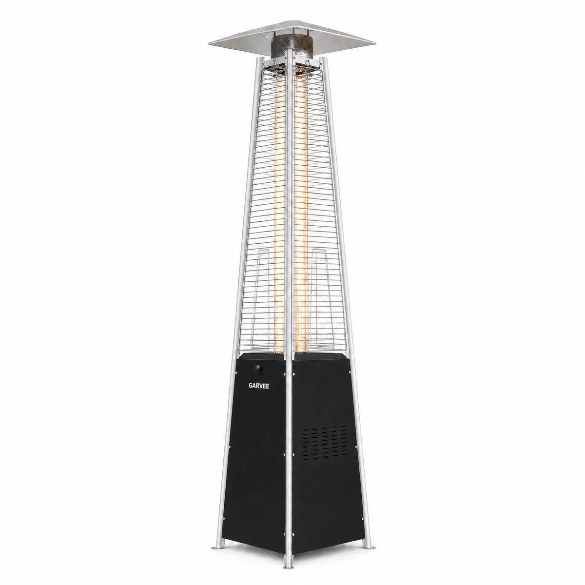HiMISS Outdoor Pyramid Propane Patio Heater With Visible Glass Flame