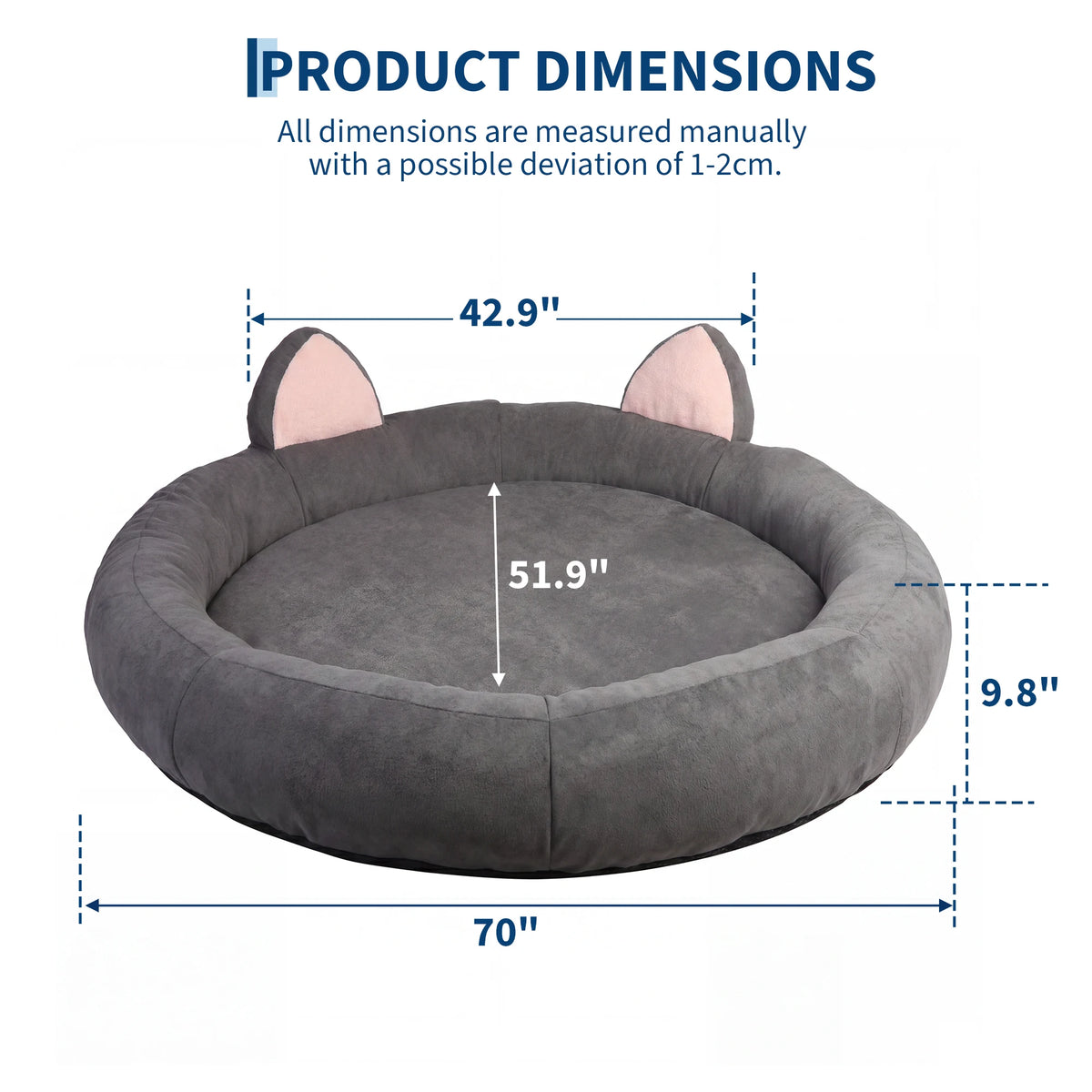 Orthopedic Memory Foam Dog Bed With Supportive Bolster