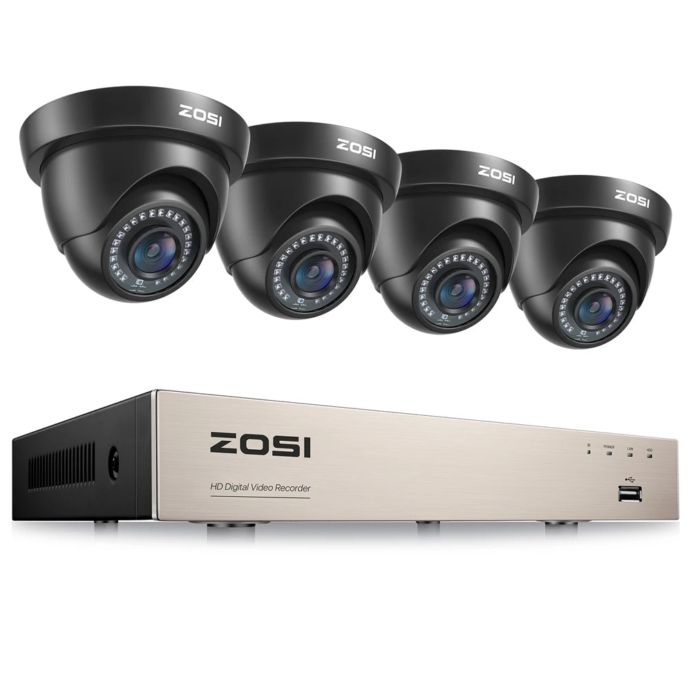 ZOSI AI Security Camera System With Human Vehicle Detection DVR