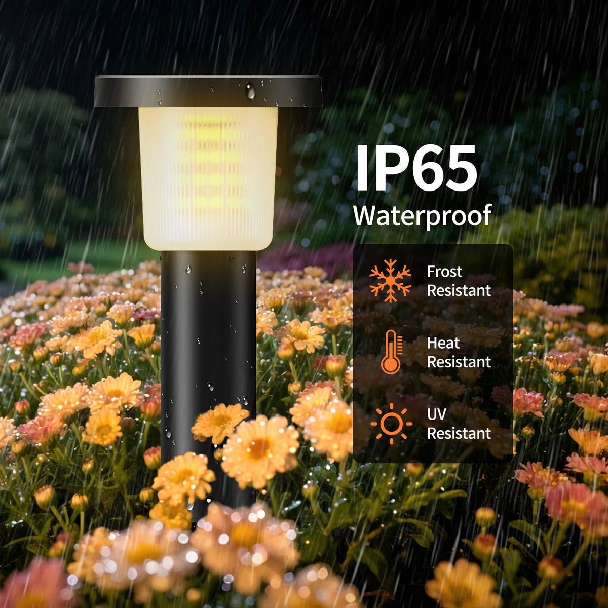 Intelamp Solar Pathway Lights Waterproof Outdoor LED Landscape Lamps