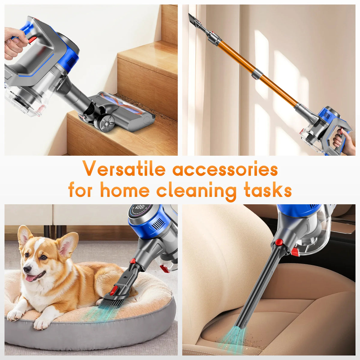 Honki Cordless Wet Dry Vacuum with Powerful Suction and LED
