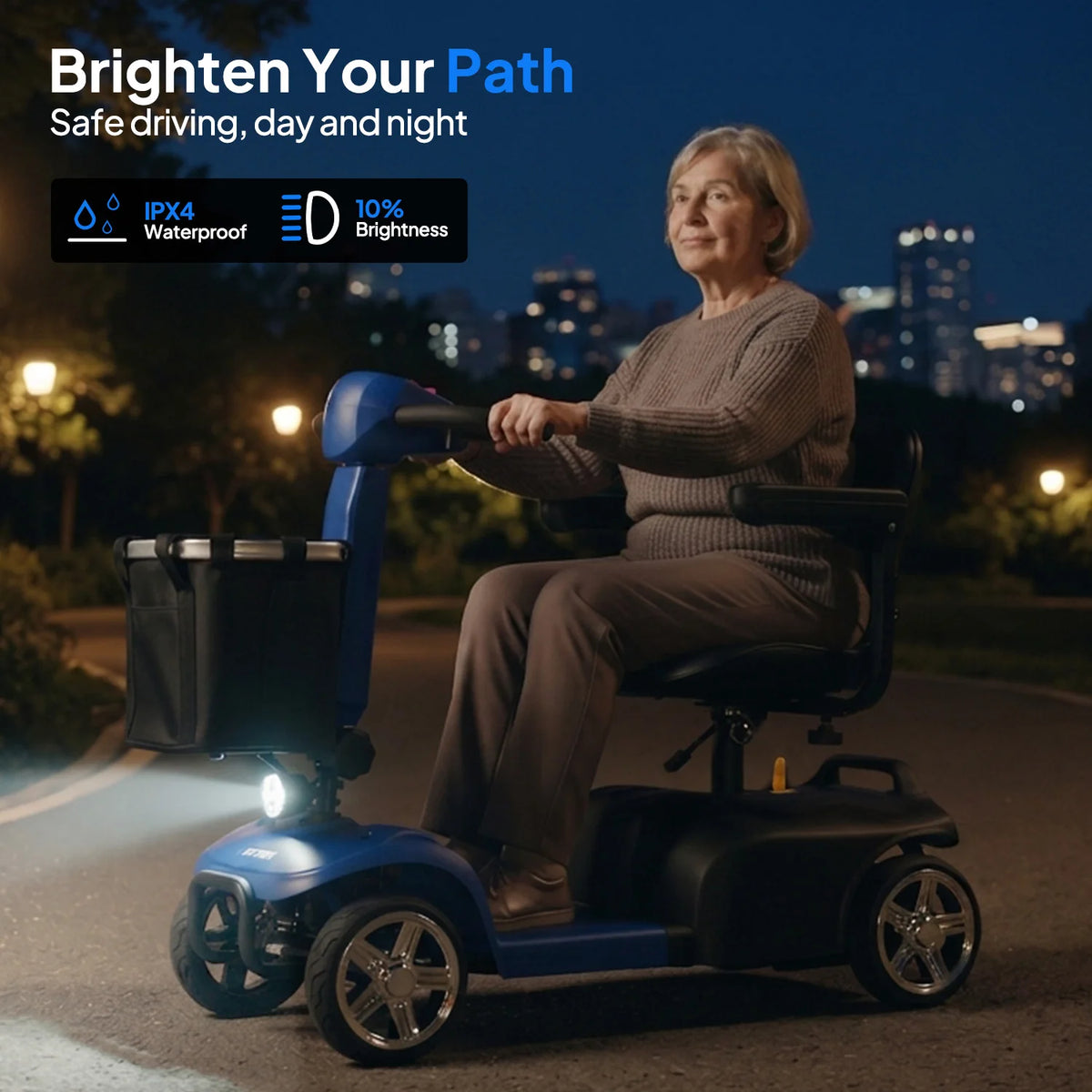 Lightweight Folding Electric Mobility Scooter for Seniors with Long Range
