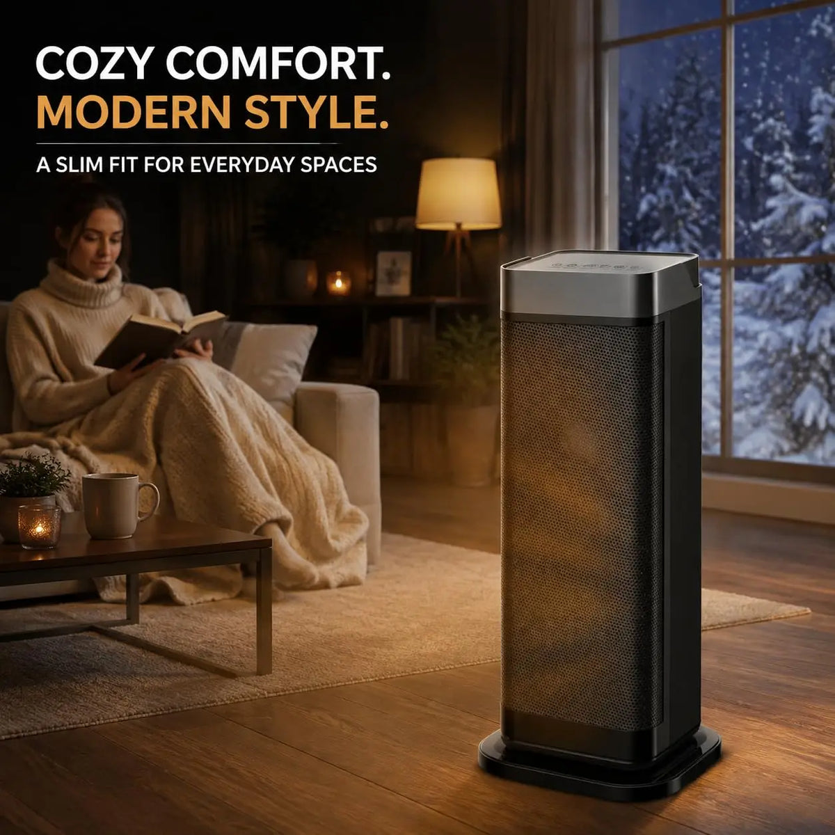 ANIXOL Portable Ceramic Space Heater with Remote Control and Oscillation