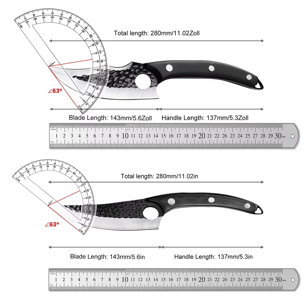 Zeng Stainless Steel Hand Forged Cleaver Chef Cutting Knife
