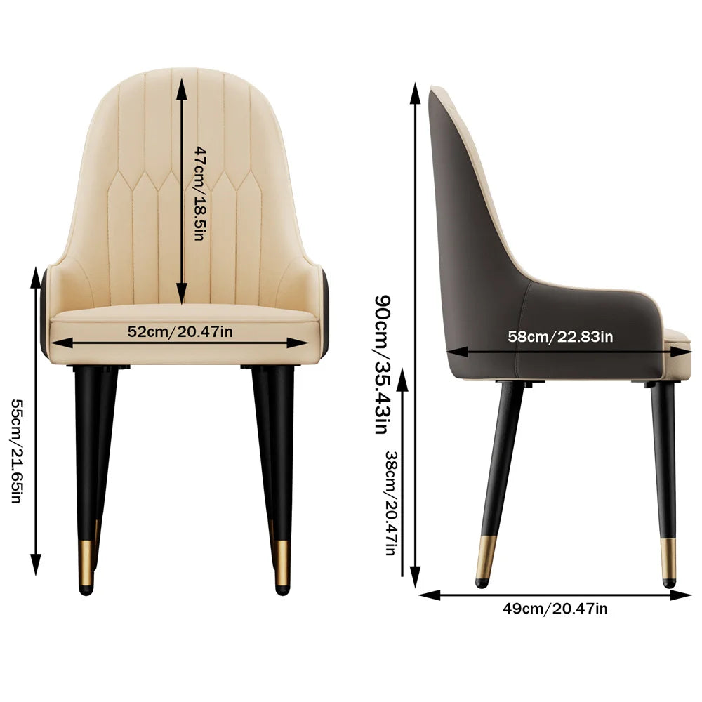Luvodi Microfiber Leather Dining Chairs Set Featuring Lion Motif