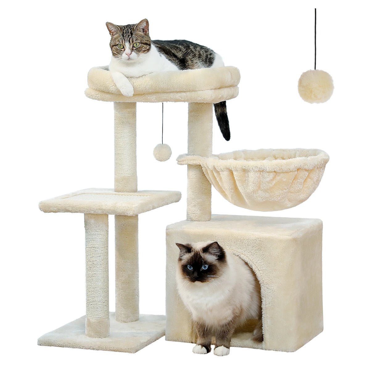 PAWZ Road Indoor Cat Tree Tower with Scratching Posts and Hammock