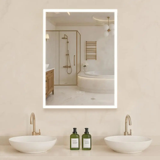 Lighted Bathroom Medicine Cabinet With Three Color Dimmable LED