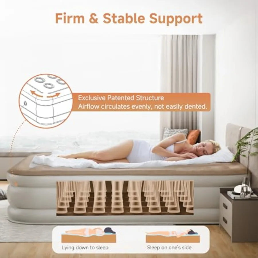 Self Inflating Air Mattress With Built In Pump For Camping