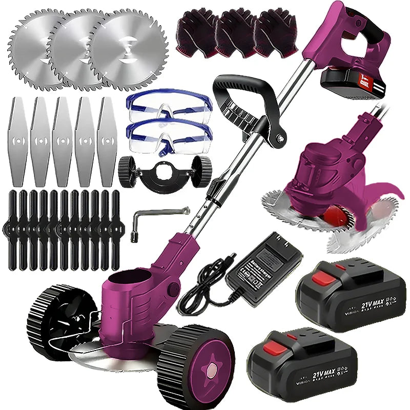 Rechargeable Cordless Weed Trimmer With Dual Lithium Batteries For Yard