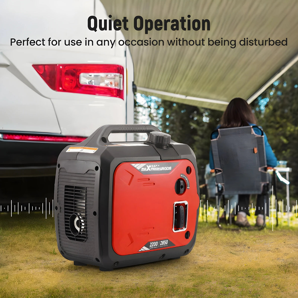 MXR Portable Gas Inverter Generator With CO Alarm For Camping