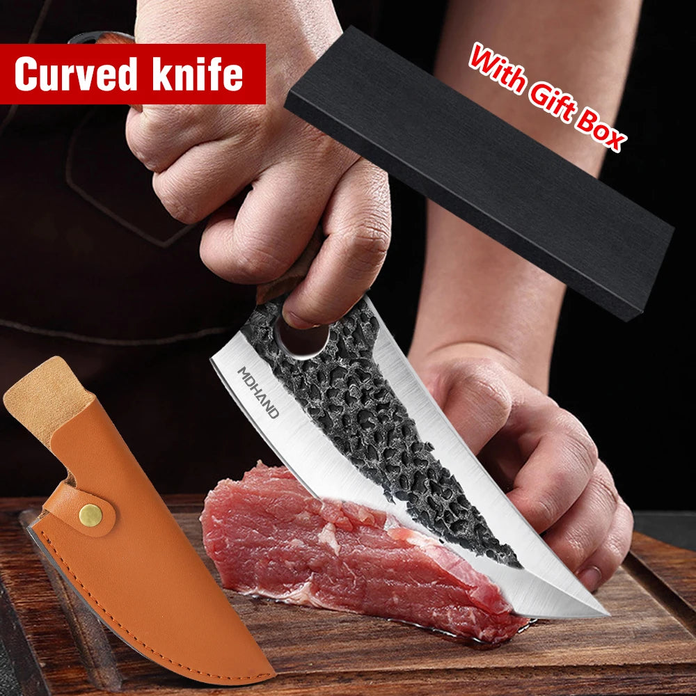 Zeng Stainless Steel Hand Forged Cleaver Chef Cutting Knife