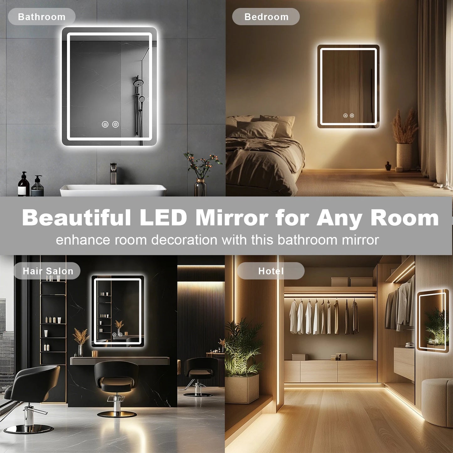 MYGIIVOVO LED Bathroom Vanity Mirror With Backlit Fogless Demister