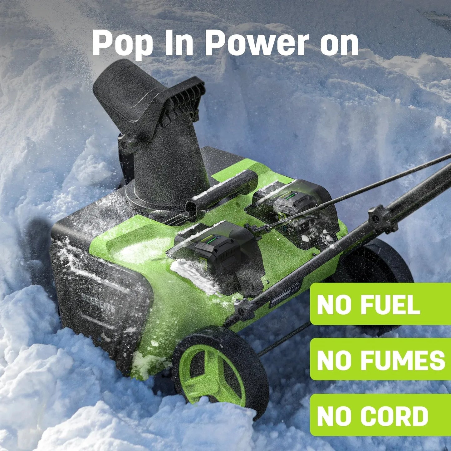 Deli Brushless Cordless Snow Blower With Batteries And Charger