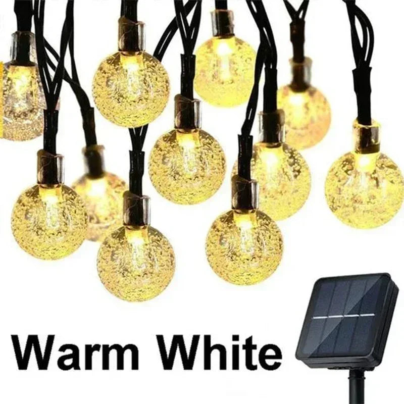 Super-Cheese Solar String Lights Outdoor Crystal Fairy Garland 8 Modes