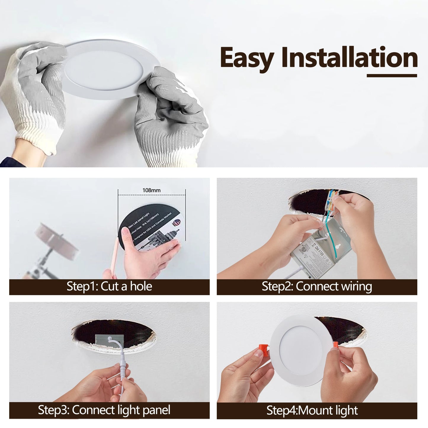 ARLGSITE Dimmable LED Recessed Ceiling Downlights With Junction Box