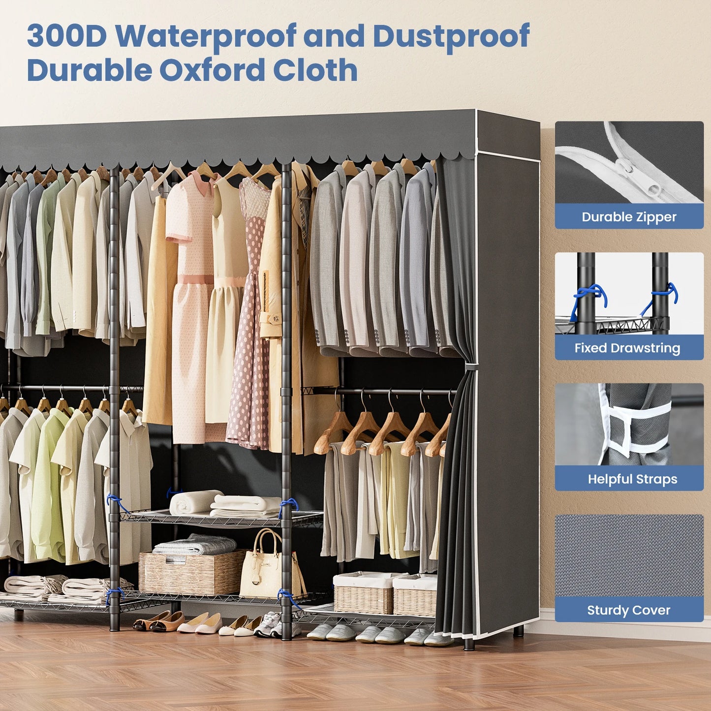Freestanding Heavy-Duty Clothes Rack With 960 Lb Capacity