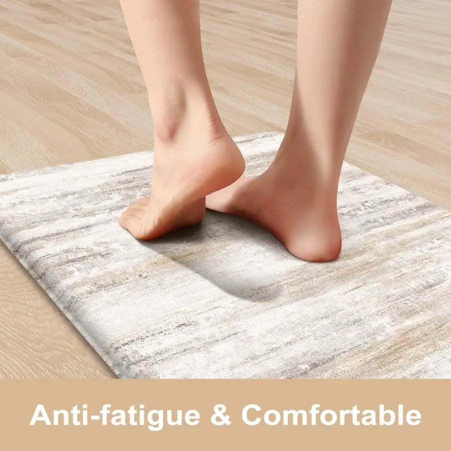 Antifatigue Kitchen Mats Memory Foam Cushioned Floor 2 Piece Set