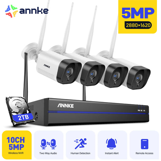 ANNKE 5MP Wireless Security Camera System With Two Way Audio