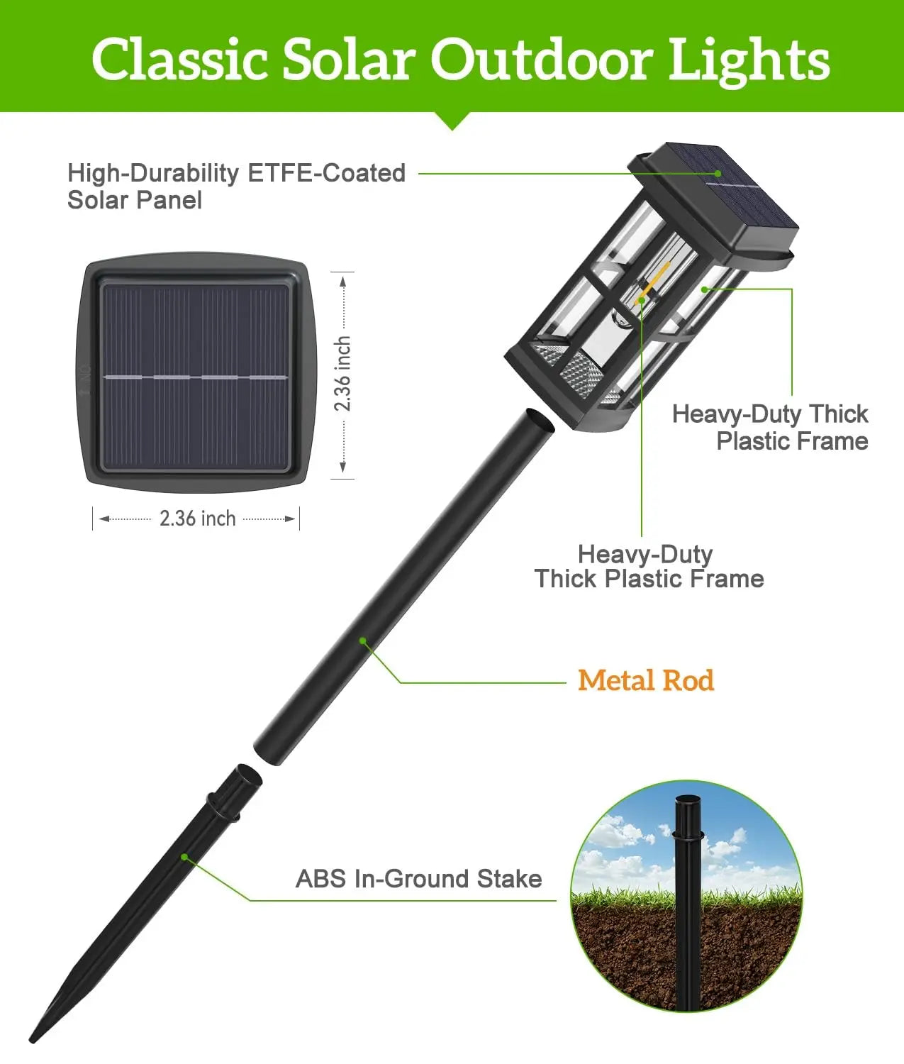 Solar LED Pathway Lights Waterproof Outdoor Garden Lamps