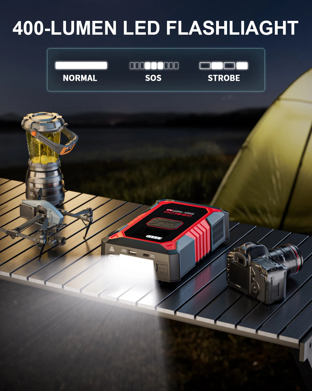 GOOLOO A3 Jump Starter With Air Compressor And 3000A Peak