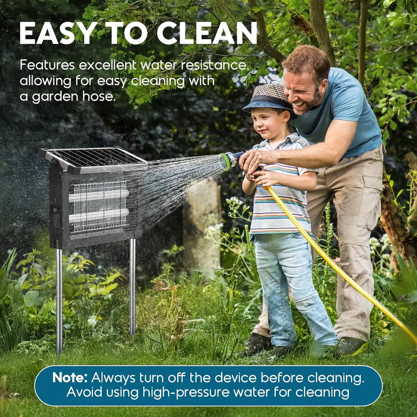 Solar Bug Zapper Outdoor Waterproof 4500V Mosquito Killer With Sensor
