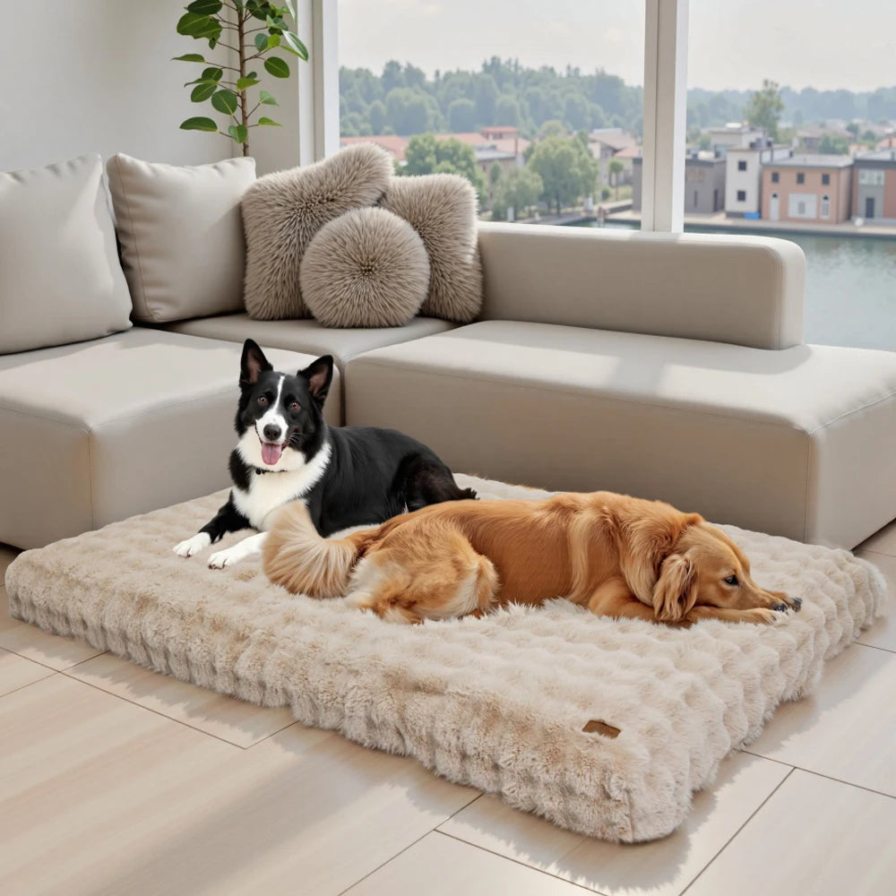 BORWART Ultra Plush Washable Dog Bed Cushion With Removable Cover