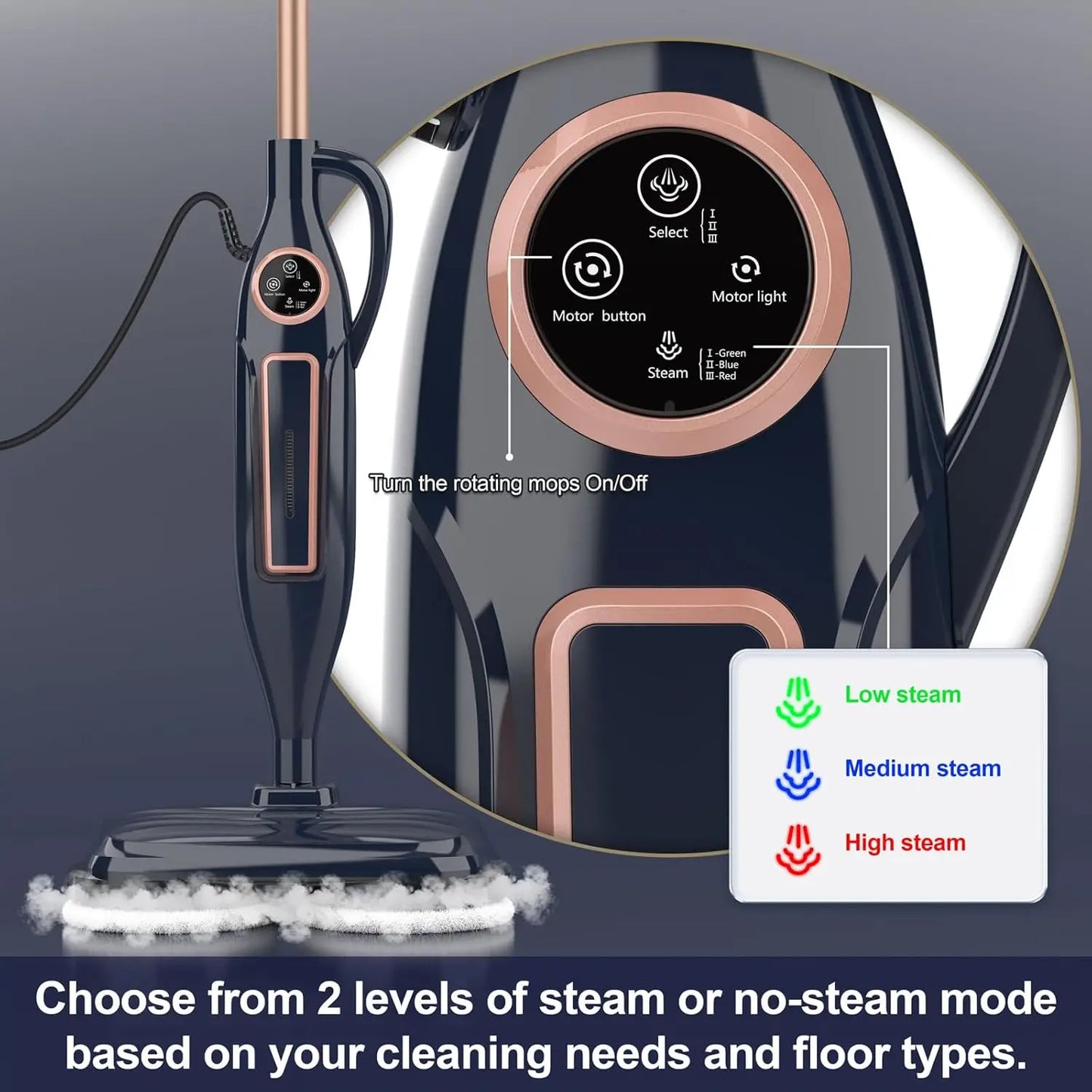 Devoac VM6 Scrubbing Steam Mop for Hardwood and Laminate