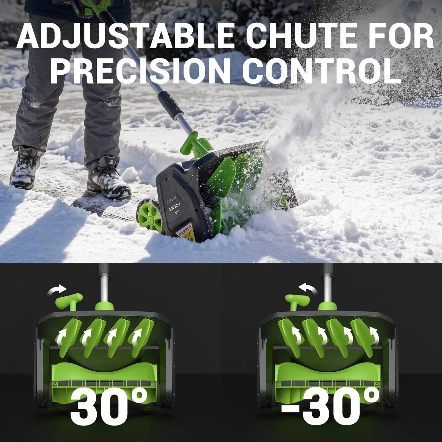 Deli Cordless Snow Shovel With Brushless Motor And Wheels