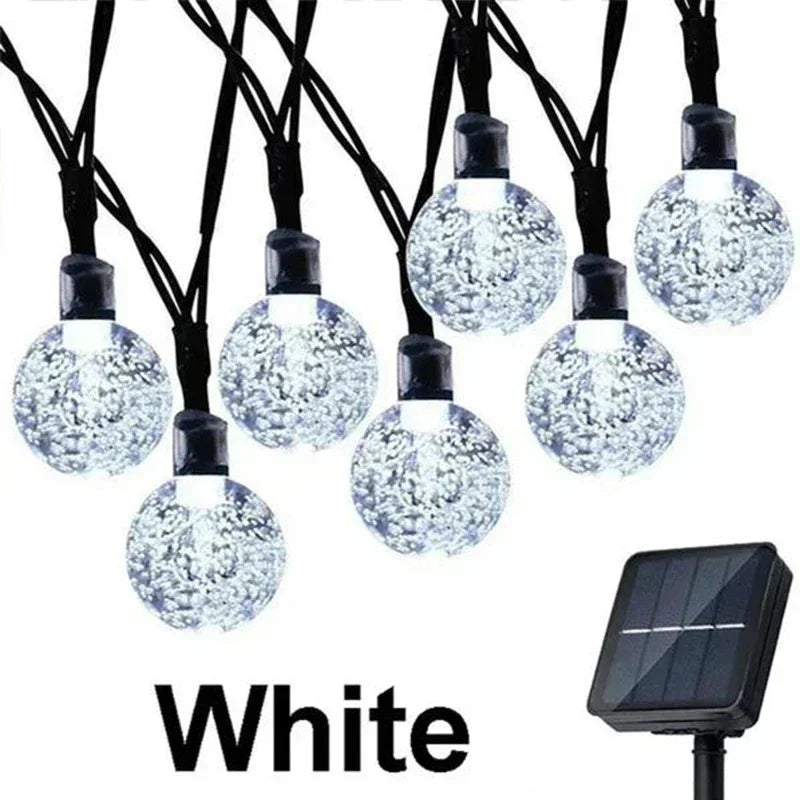 Super-Cheese Solar String Lights Outdoor Crystal Fairy Garland 8 Modes