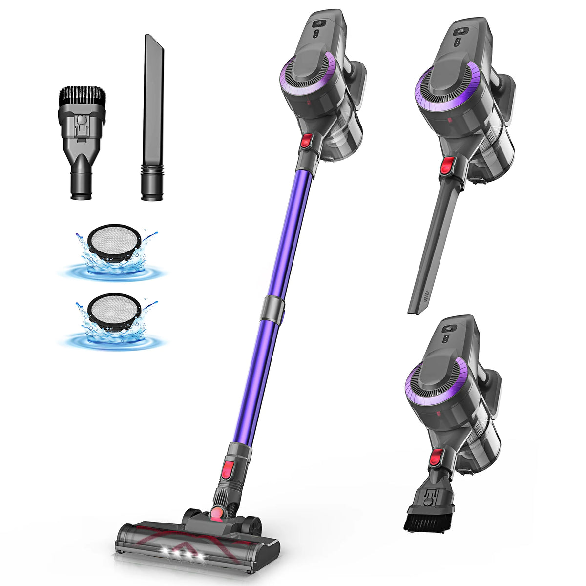 DEVOAC Cordless Stick Vacuum Cleaner With HEPA Filter For Home