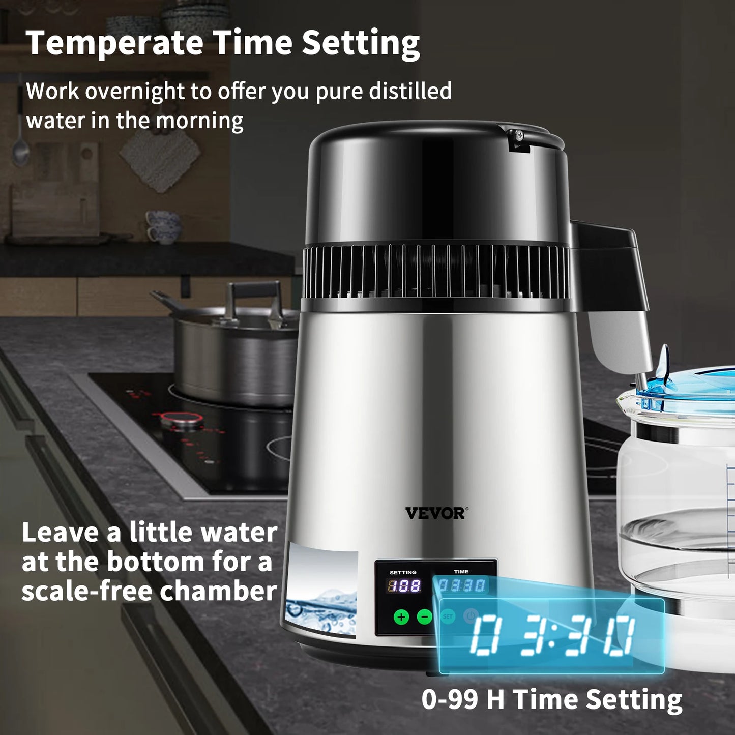 SucceBuy Touch Screen Water Distiller For Home Drinking Water