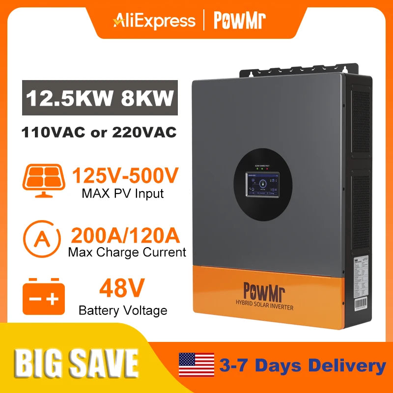 PowMr Off Grid Hybrid Solar Inverter With MPPT Battery Charger