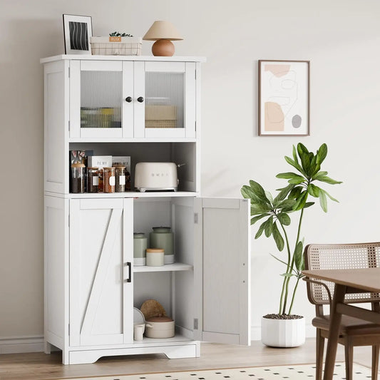 HobbyLane Free Standing Kitchen Pantry Cabinet With 4 Doors