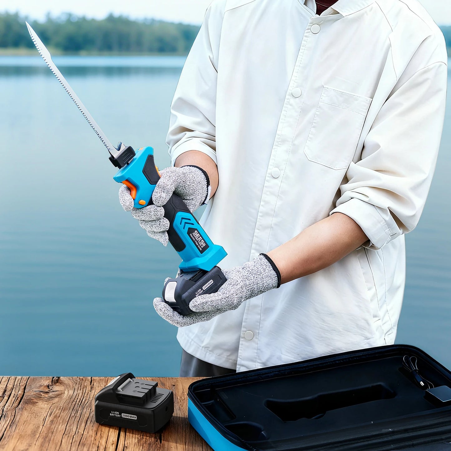 Cordless Electric Fillet Knife With Rechargeable Battery And Dual Blades