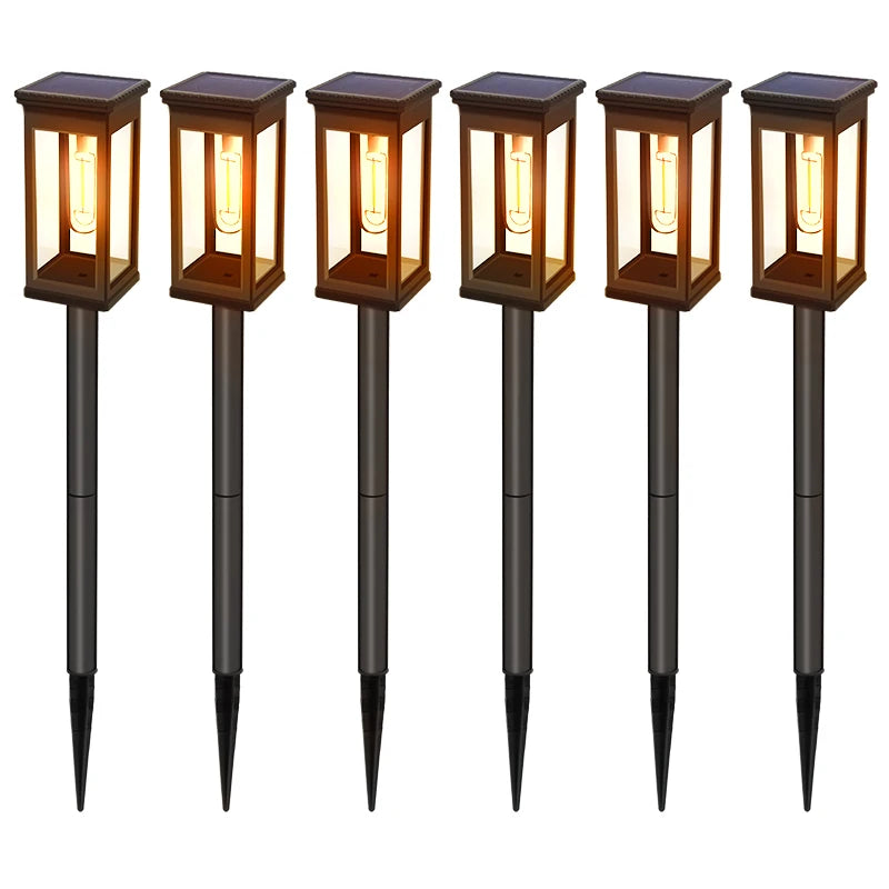 FAMCDC LED Solar Pathway Lights for Outdoor Garden Walkways