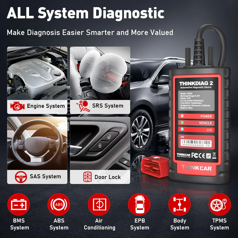 ThinkCar ThinkDiag 2 Auto Diagnostic Tool ECU Coding OBD2 Scanner