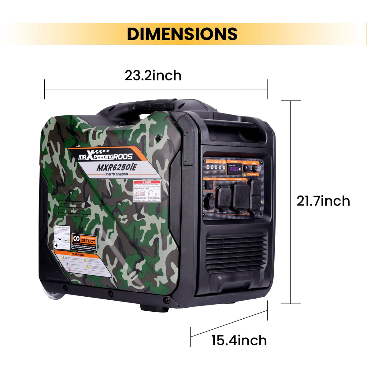 Quiet Electric Start Inverter Generator AC DC USB Power Outlets